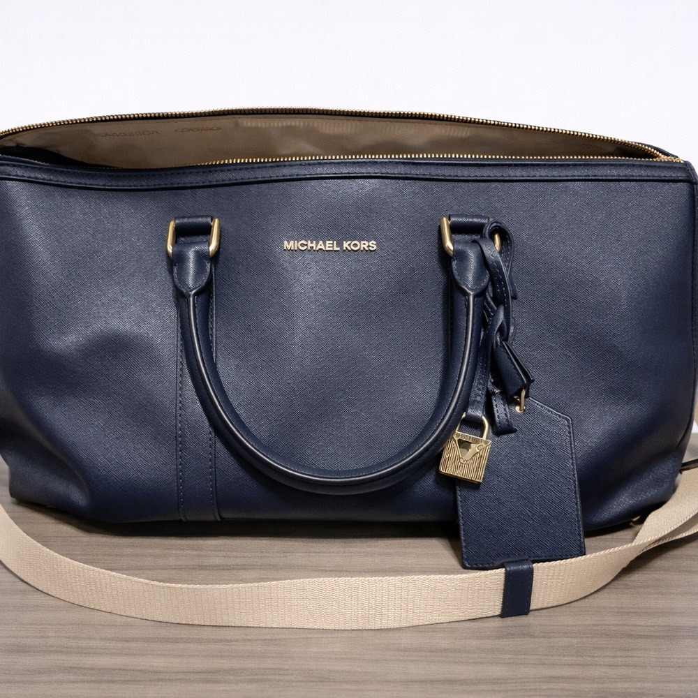 Michael Kors Navy Blue Travel Duffel Bag